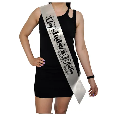 Szarfa ECRU Osiemnastka Najsłodsza 18latka